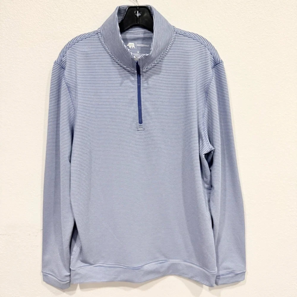 Onward Reserve Hairline Stripe Printed Performance 1/4 Zip Naval Academy Medium - Picture 2 of 4